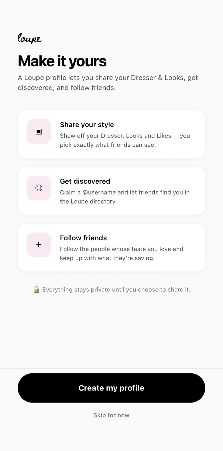 Loupe profile and friends